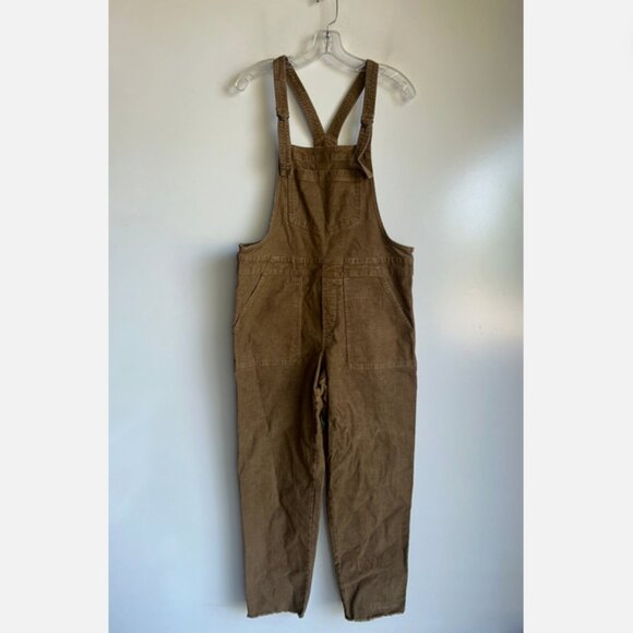 Aerie Overalls Corduroy Werk And Play Frayed Raw Hem Size Small ~EUC - Picture 3 of 12